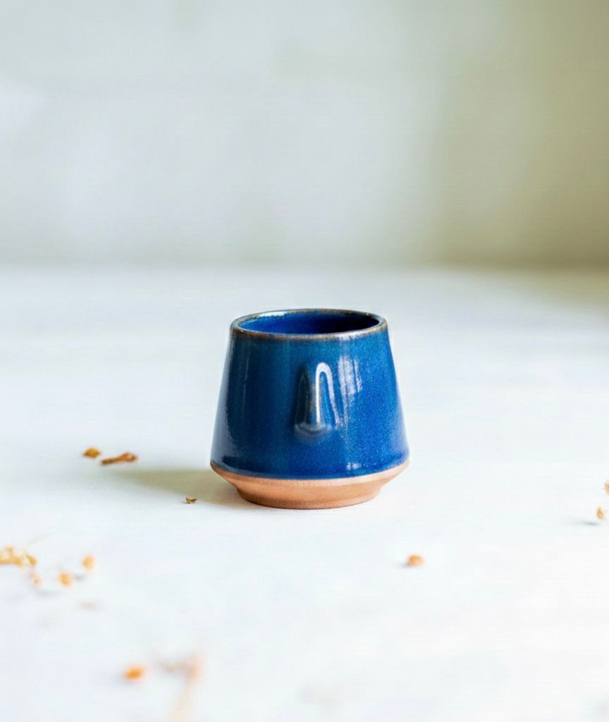 Angular Neem face Espresso Cup - Blue