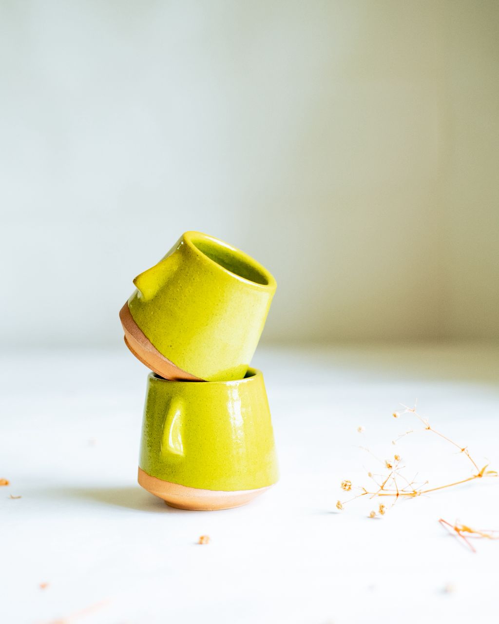 Angular Neem face Espresso Cup - Lemon Green