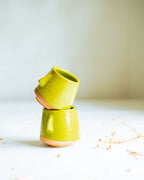 Angular Neem face Espresso Cup - Lemon Green